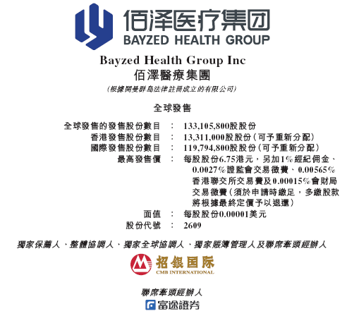 佰泽医疗启动招股，6月23日香港上市，嘉(⚫)实基金参与基石投资